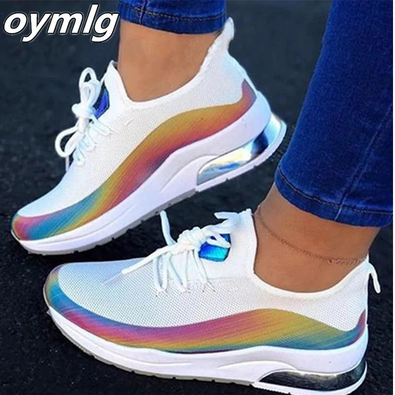 Женская обувь на шнуровке Кроссовки 2020 женская повседневная из сетчатого