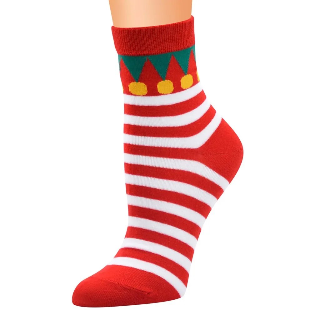 Рождественские носки, женский из смеси хлопка, милый мультяшный принт, Забавный снеговик, Санта Клаус, лось, счастливые носки, Sokken Dames,, OY50 - Цвет: as photo