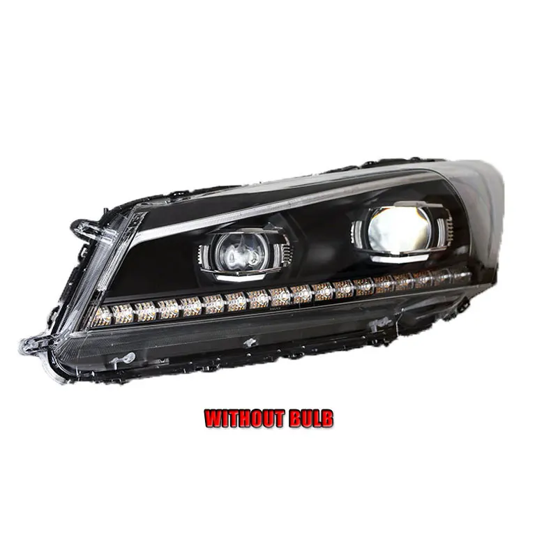 without bulb version 2 шт. автомобильный стиль светодиодный фонарь для Honda Accord 2008-2013 для Accord Головной фонарь светодиодный DRL Объектив двойной луч H7 HID Xenon bi xenon объектив - Цвет: without bulb version