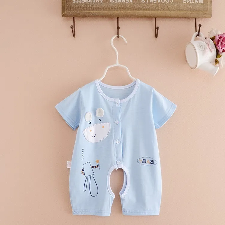 

Baby Girls Month Summer One-piece One 3-6 GIRL'S Summer Boy 0-1-Year-Old BABY'S FIRST Month Open File Clothes for Babies
