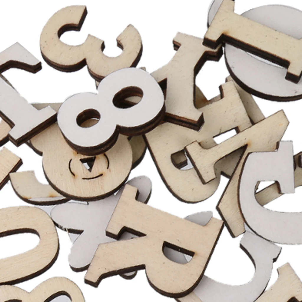 Pack of 41 Mixed Wooden Number Alphabet Sign Pattern for Wedding Party DIY Craft