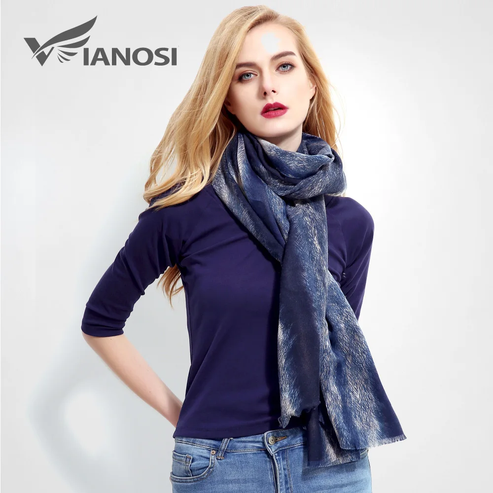 VIANOSI теплый зимний хлопчатобумажный шарф женские люксовые шарфы бренд Foulard Femme принт бандана большой длинный мягкий шарф VR002 - Цвет: 05