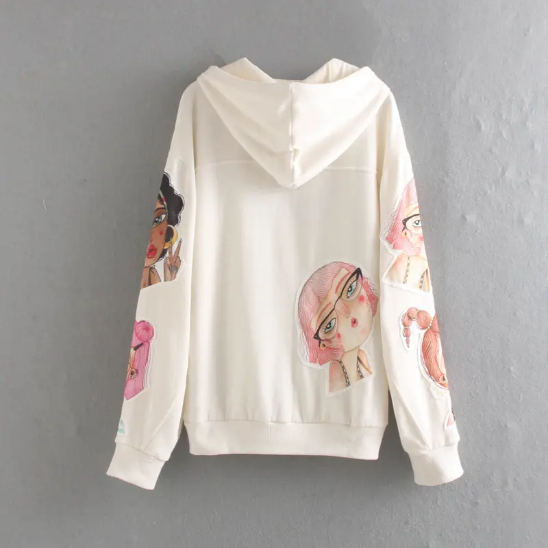 Художественная серия пальто осень зима с капюшоном Jumperfashion пуловер уличная мультяшная толстовка женская одежда толстовка
