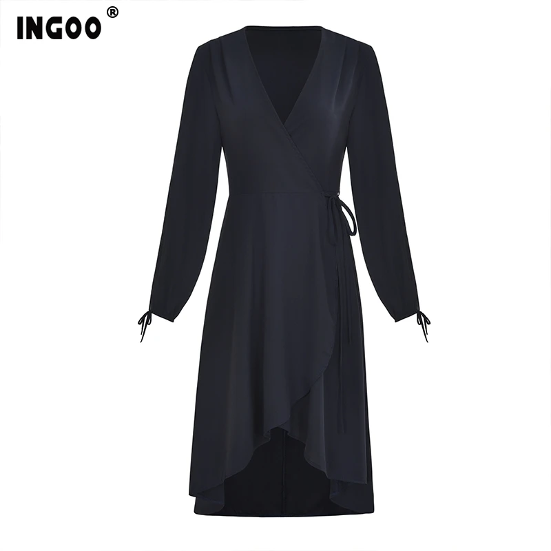 INGOO 2019 сексуальное Бандажное платье ласточкин хвост элегантное однотонное с