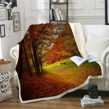 

Star in Forest Sherpa Blanket 3D Blue Beautiful View Plush Throw Blanket Thin Quilt Blanket for Kids and Adult