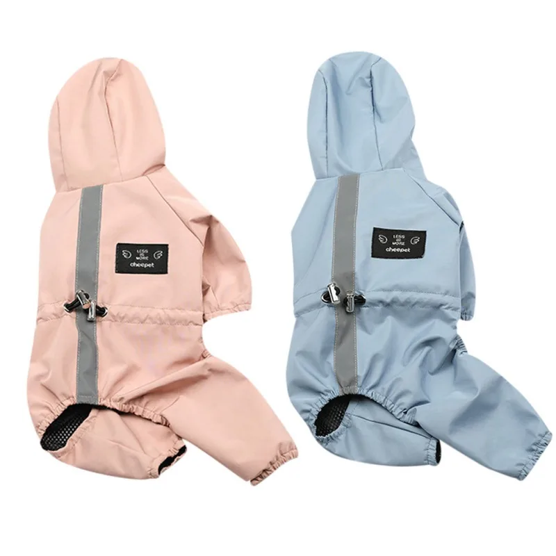 

Дождевик для собак с капюшоном, пончо с 4 дужками, регулируемая водонепроницаемая одежда для маленьких и средних собак