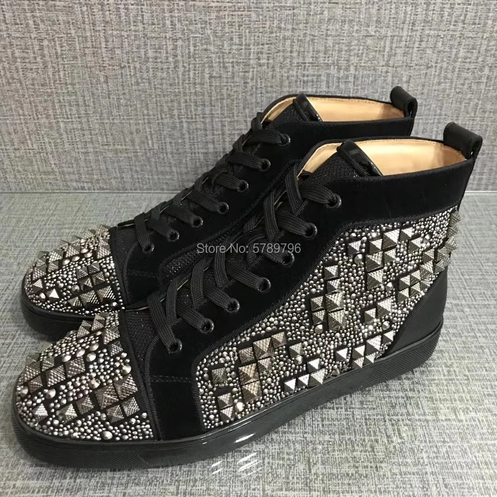 black high top red bottoms