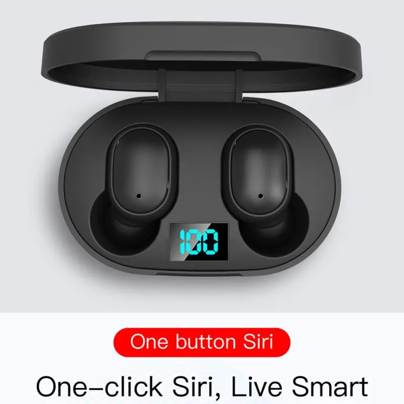 Bluetooth 5.0 Earbuds Wireless Waterproof Sports Earphone Intelligent Digital Display Earphone with Charging Case