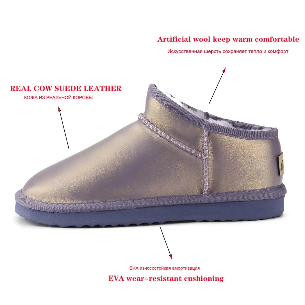 US $21.89 Mbr Force Women Australia Classic Snow Boots Winter Warm Genuine Cowhide Leather Warterproof HighQuality Ankle Boots Large