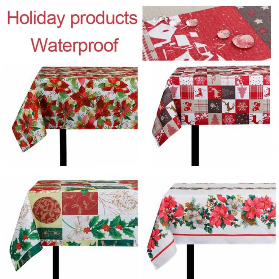 New table cloth 150 x 213cm Christmas Party Home Print Waterproof Dining Table Cover Cloth Banquet Decoration Protection Tools