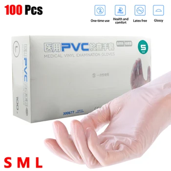 

100pcs Disposable Gloves Safety Nitrile Gloves for Household Food Cleaning Antistatic Non-Slip Plastic Gloves Kitchen Accessorie