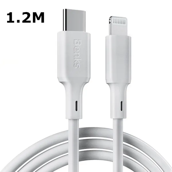Benks MFi PD кабель для iPhone 11 Pro MAX X XR XS 8Plus type C к Lightning телефонный кабель для быстрой зарядки EU/Car PD зарядное устройство адаптер - Цвет: 1.2m MFi Cable