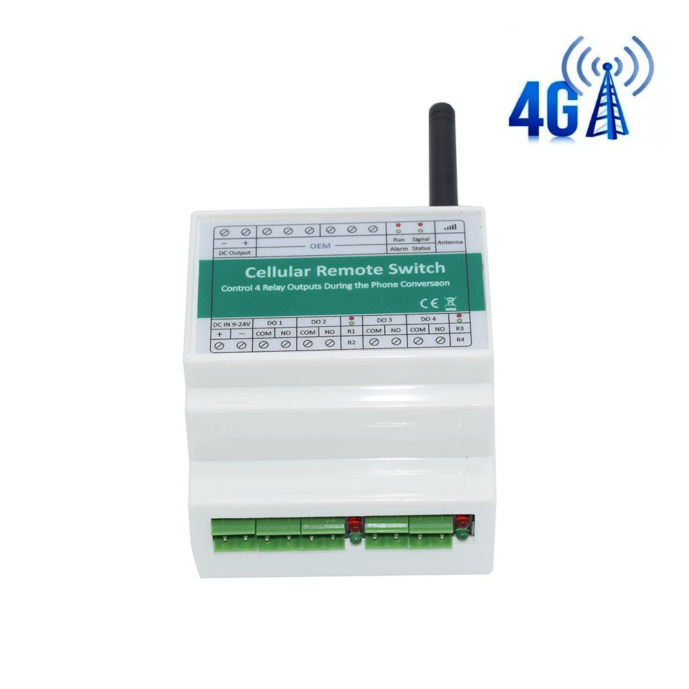 200 пользователей T400 DIN-рейка GSM SMS 4G LTE дистанционный 4-Канальный Релейный выходной
