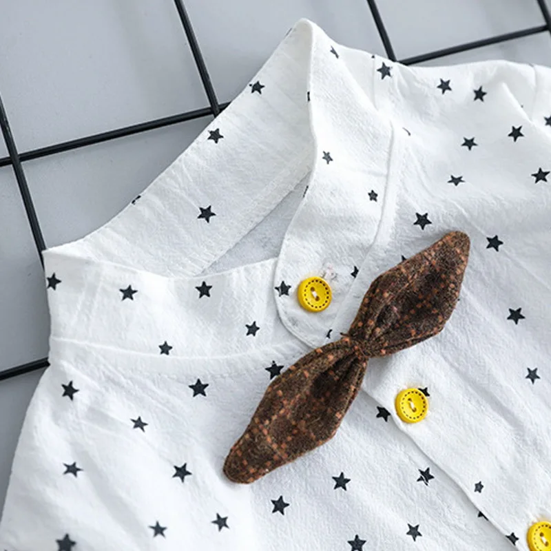 CYSINCOS комплект из 2 предметов, милая детская рубашка для мальчиков топы и штаны на лямках костюмы с длинными рукавами коллекция года, детская одежда для отдыха весенние комплекты одежды для малышей