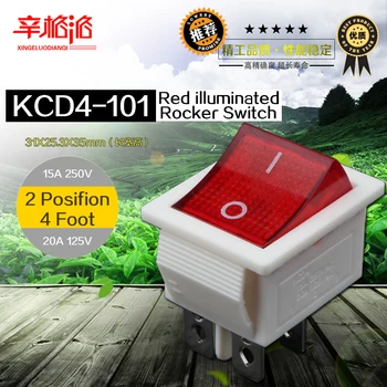 

illuminated Rocker Switch 4 Pin 6 Pin 15A/250V 20A/125V White Base KCD4-101