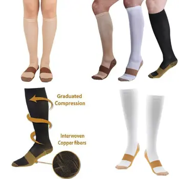 

(1 Pairs) Copper Infused Compression Socks 20-30mmHg Graduated Mens Womens S-XXL