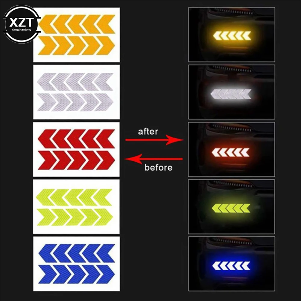 Reflective Car Sticker Car Reflector Sticker Reflective Stickers Reflective Tape Reflective Sticker Car Vinyl Sticker Car Door Stickers Reflective Strip Reflective Strips 10 Pcs/Set Car Sticker Reflective Arrow Sign Tape Warning Safety Sticker Car Styling For Bumper Trunk Reflector Hazard Tape