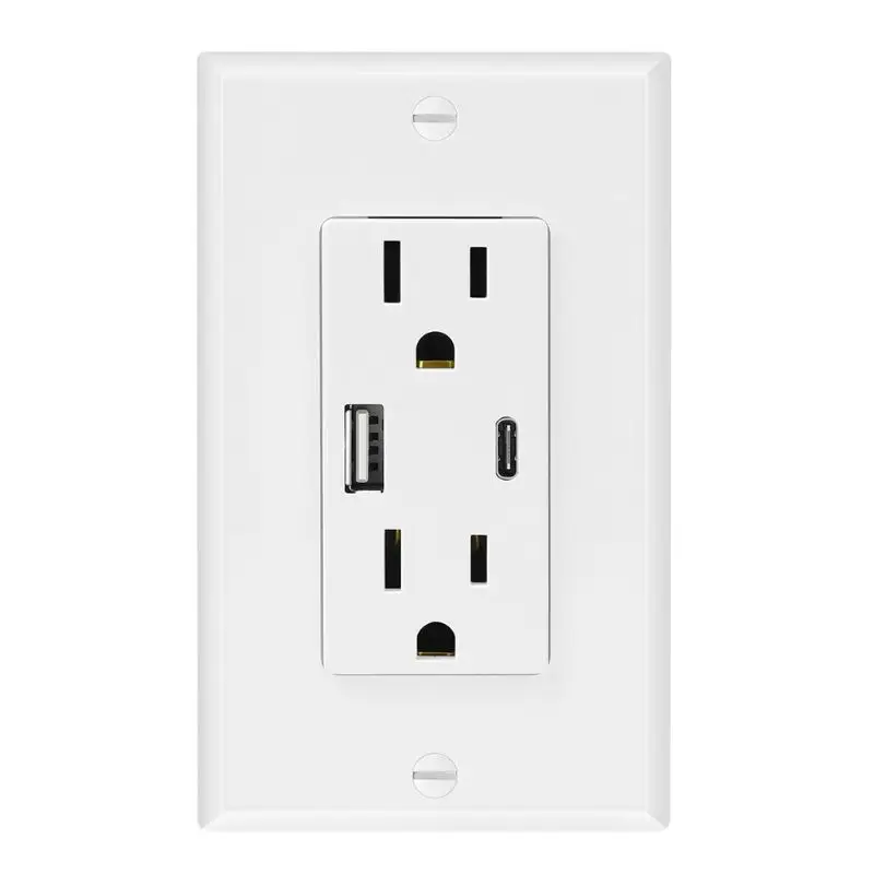Штепсельная розетка стандарта США usb type A type C зарядное устройство адаптер питания дуплексные розетки