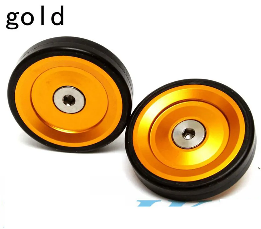26g EasyWheel For Brompton Bike Easywheels Racks 46mm Aluminum Alloy CNC Easy wheel with Bolts UltraLight Dustproof 6 Colors - Цвет: Gold