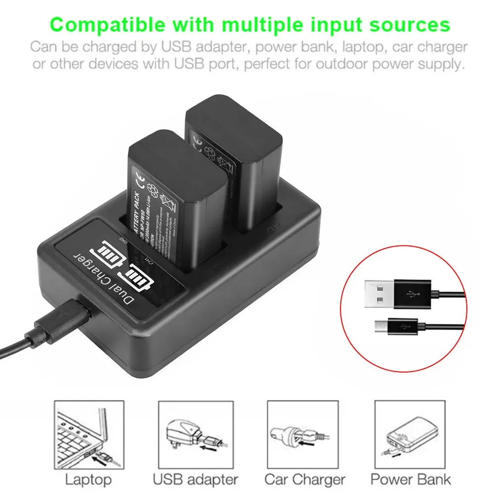 For Sony 2pcs 2000mAh NP-FW50 NP FW50 Camera Battery + LCD USB Dual Charger for Sony Alpha a6500 a6300 a6000 a5000 a3000 For Sony 2pcs 2000mAh NP-FW50 NP FW50 Camera Battery + LCD USB Dual Charger for Sony Alpha a6500 a6300 a6000 a5000 a3000