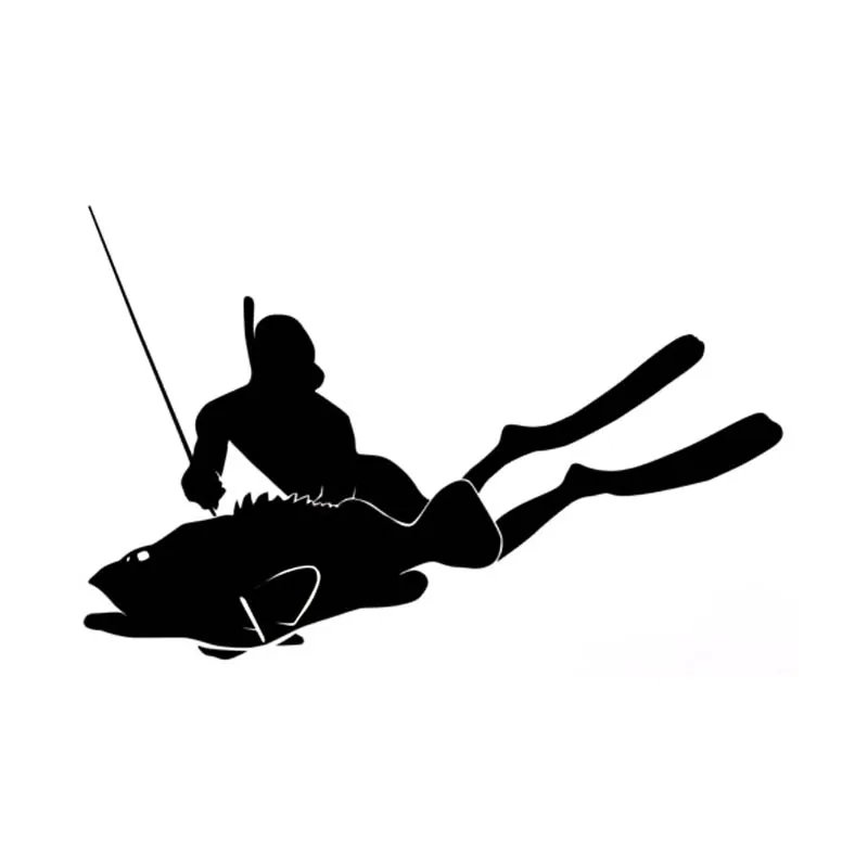 

Car Stickers Fun Spear Fishing Fishing Divers Fun PVC Car Stickers Accessory 15cm*9.7cm