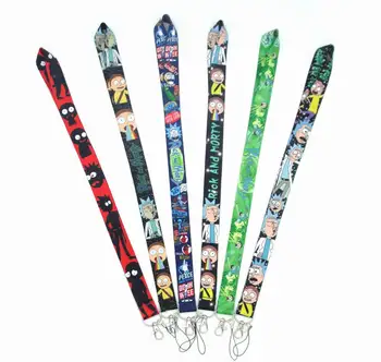 

100 PCS Rick and Morty key lanyards id badge holder keychain straps for mobile phone Free Shipping Wholesale