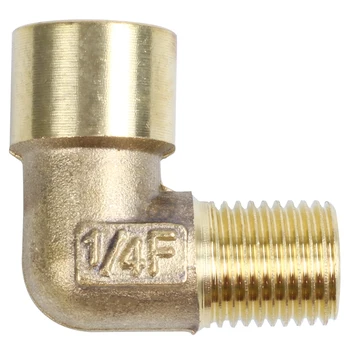 

90 Degree Elbow 1/4" PT Male to 1/4" PT Female Pipe Fitting Coupler