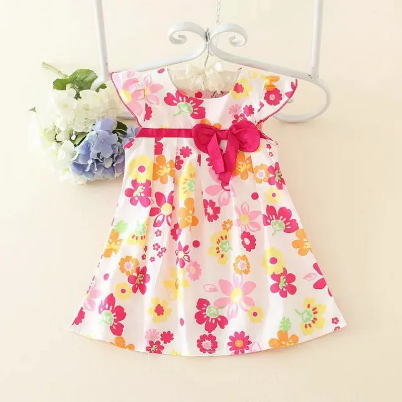 Baby Girls Cotton Floral Dress A-Line Toddler Flower Summer Children Biethday Party Kids Princess 1-6Y | Детская одежда и обувь