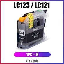 

YC Compatible For Brother LC-123BK Ink Cartridge LC123BK for DCP-J4110DW J6520DW J4410DW J4510DW J470DW J4610DW J870DW DCP-J132W