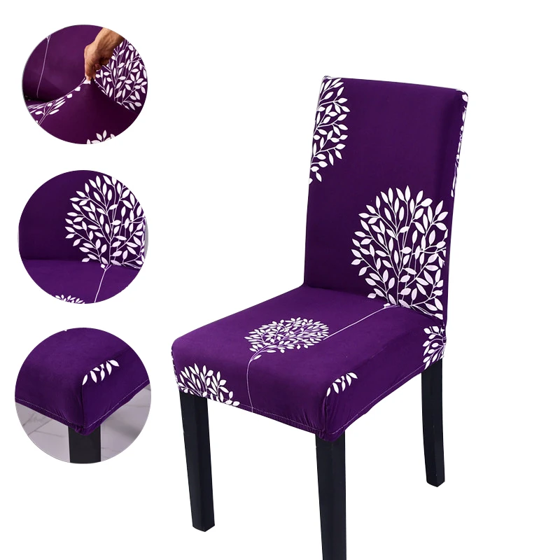 

Stretch Chair Covers Spandex Seat Slipcovers for Kitchen Dining Room Removable Protection Cover for Chair housse de chaise