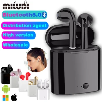 

i7s Wireless Headset Bluetooth Earphones Waterproof Music Headphones Sports Earbuds Business Headset Work on all Smartphones