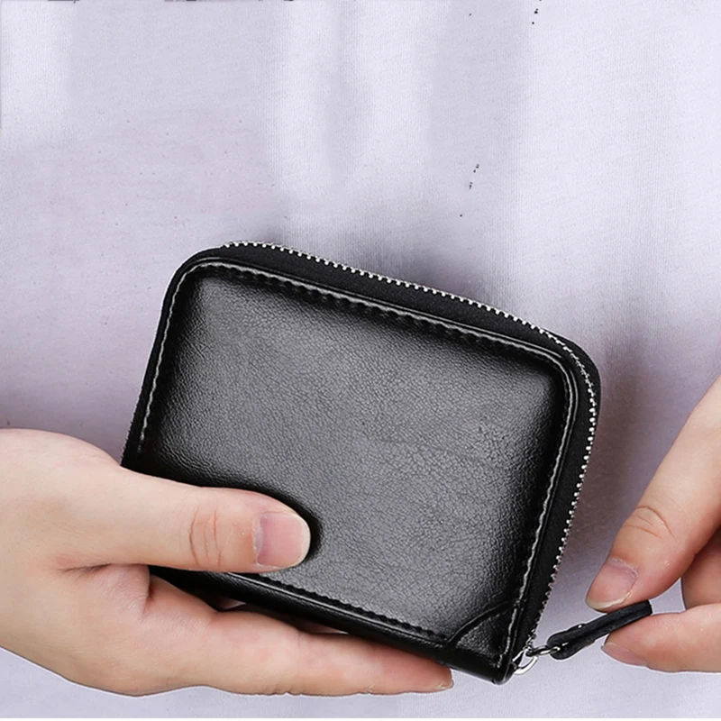 Брендовый RFID кожаный мужской держатель для карт на молнии от westкрик, Женский минималистичный кредитный держатель для карт, ретро кошельки для путешествий, 40 слотов для карт