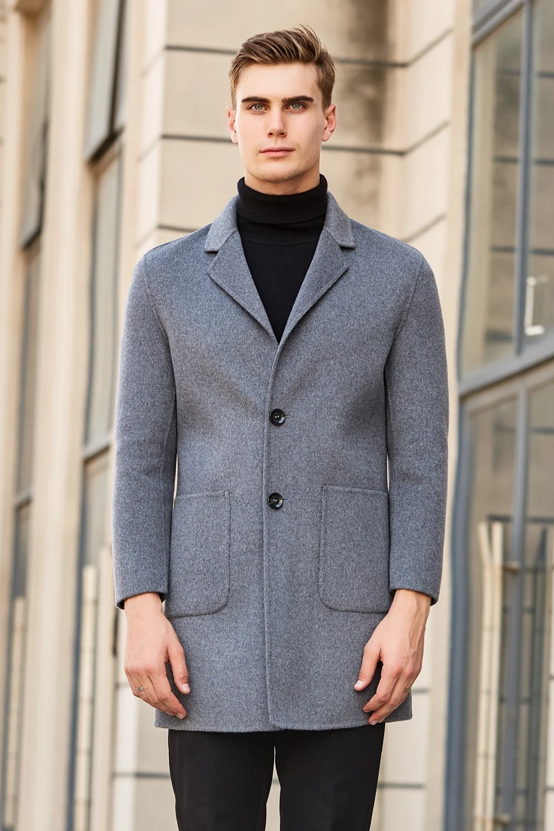 Осень и зима Новое мужское тонкое кашемировое пальто модное повседневное высококачественное длинное деловое шерстяное пальто мужской бренд 3XL