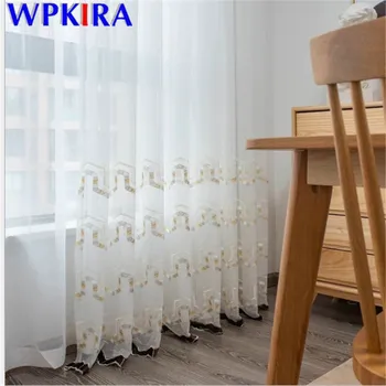 

1pc Geometric Tulle Curtain For Living Room Window Screen Bedroom Kitchen Sheer Drape Window Blinds Drape Romatic X-AD468#30