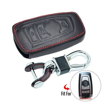

For BMW 520 525 730li 740 118 320i 1 3 5 7 Series X3 X4 M3 M4 M5 PU Leather 3 Buttons Keyless Remote Black Cover Protector Case