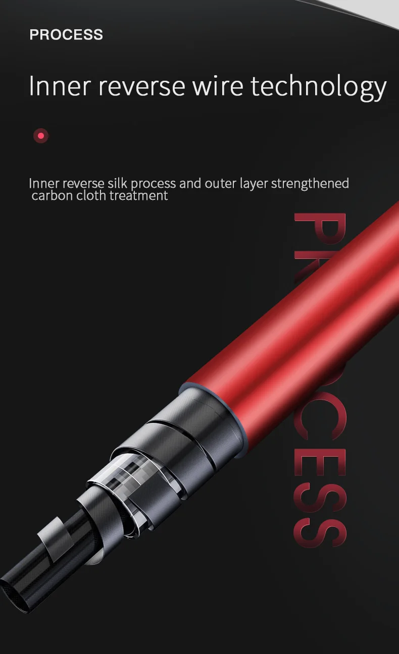 JIADIAONI Fishing Rod Telescopic Fishing Rod High Quality Carbon Fiber Casting Rod Ultra Light For Fishing Rod Red 2.7m-5.4m