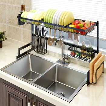 

Stainless steel sink airing rack kitchen shelf, sink washing rack, knife dishes, chopsticks and chopsticks board shelf