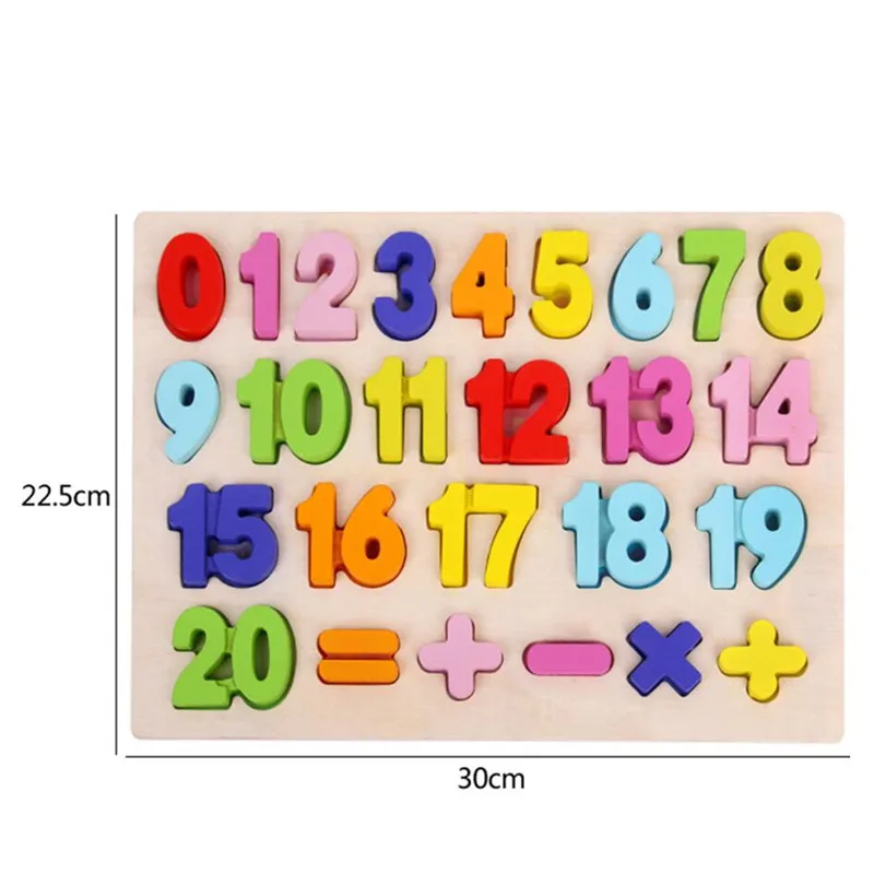 Jigsaw Letter Alphabet Number Puzzle Preschool Educational Baby Toys for Children ABC Puzzle Digital Wooden Toys Early Learning