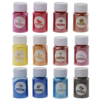 

12 Colors Mica Mineral Powder Epoxy Resin Pigment Pearlescent Pigment Natural Mica Colorant Soap Makeup Jewelry Making