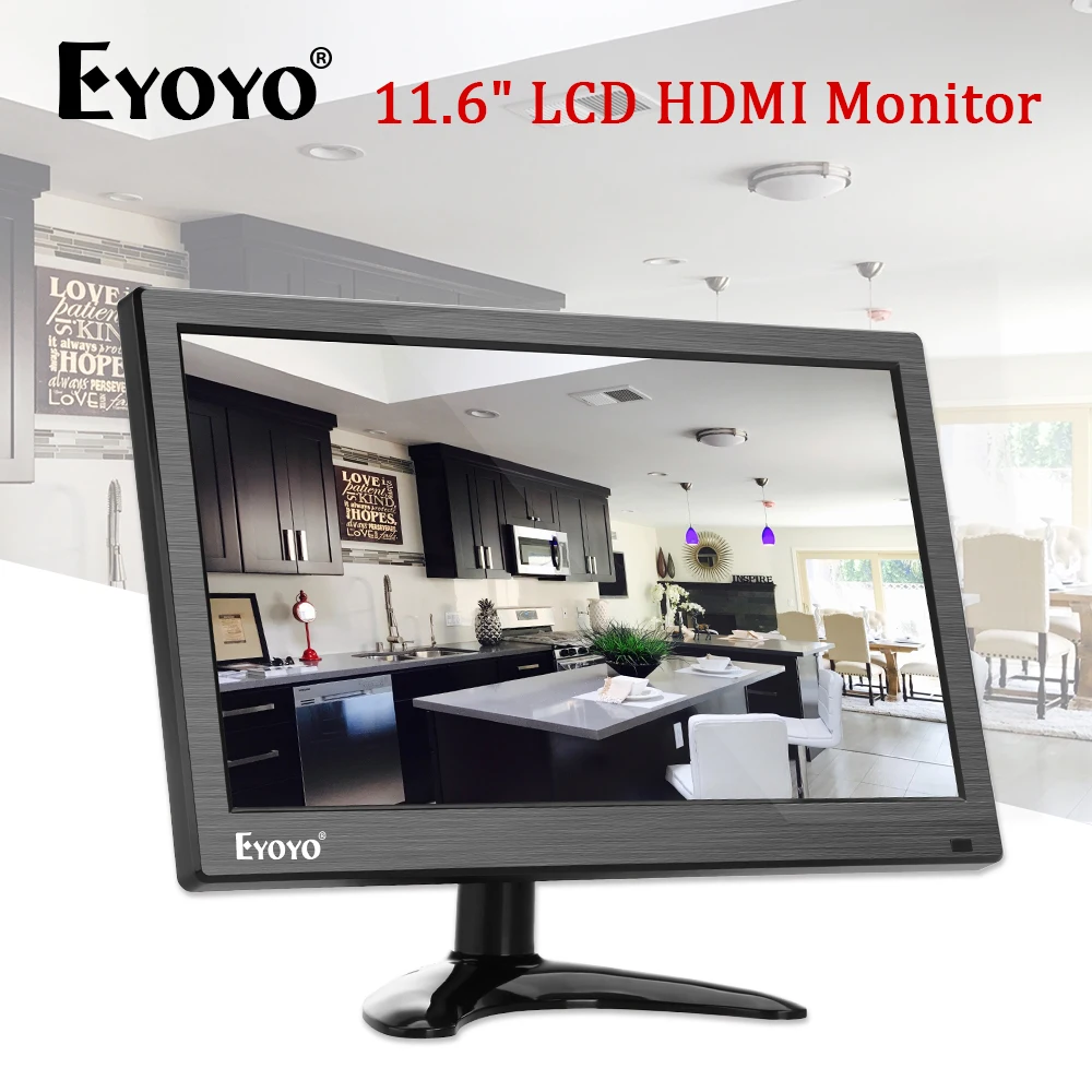 

Eyoyo EM11F 11.6" Monitor IPS FHD 1920X1080 HDMI CCTV Security Camera Moniteur PC LCD Screeen Display With Speaker BNC VGA AV