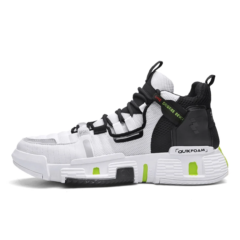 white 6611 JUNSRM/Новинка года; Зимняя мужская обувь с высоким берцем; Брендовые мужские кроссовки; zapatillas; уличная Нескользящая беговая Обувь; tenis masculino - Цвет: white 6611