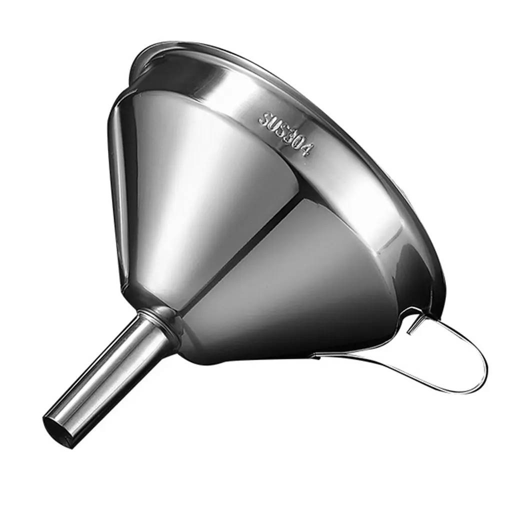 Stainless Steel Funnel Kitchen Oil Liquid Funnel Metal Funnel with