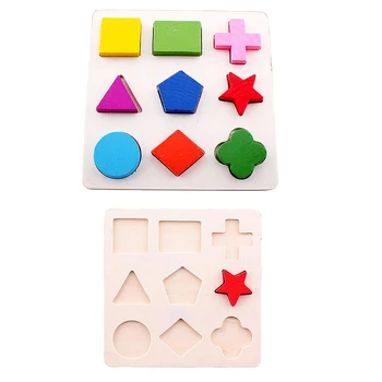 

Kids Baby Wooden Toy Early Education Learning Cognition Geometry Shape 3D Puzzle Jigsaw Toy for Children Birthday Christmas Gift