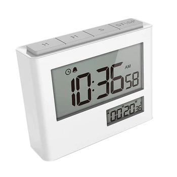 

Digital Timer with Clock, Digital Alarm Clock, Timer Mode, Electronic Timer, Timer and Clock LCD Display for Kitchen