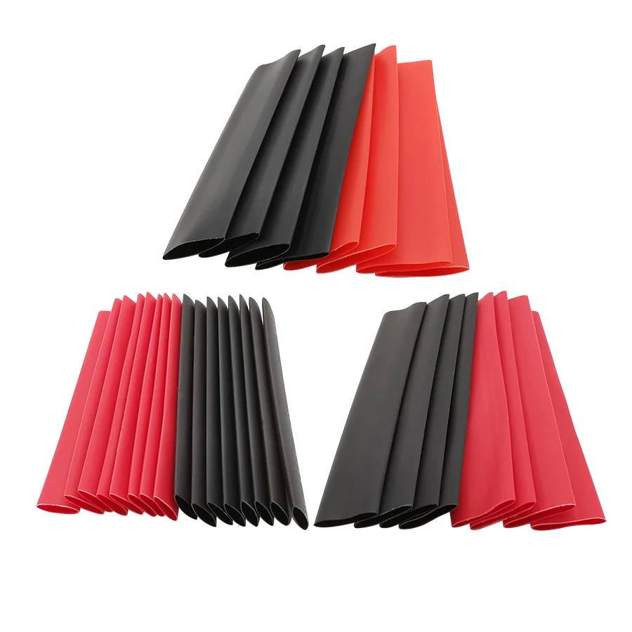 Heat Shrink Tube Sleeve Assortment Kit 127Pcs Polyolefin Wire Wrap Cable Electrical Insulated Sleeving Tubing Red and Black