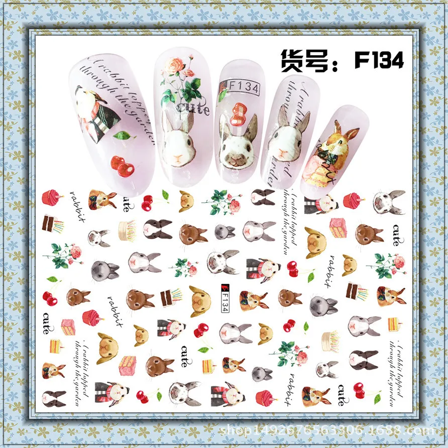 3D японский Новый Мори Банни для беременных женщин и детей наклейки ногтей |