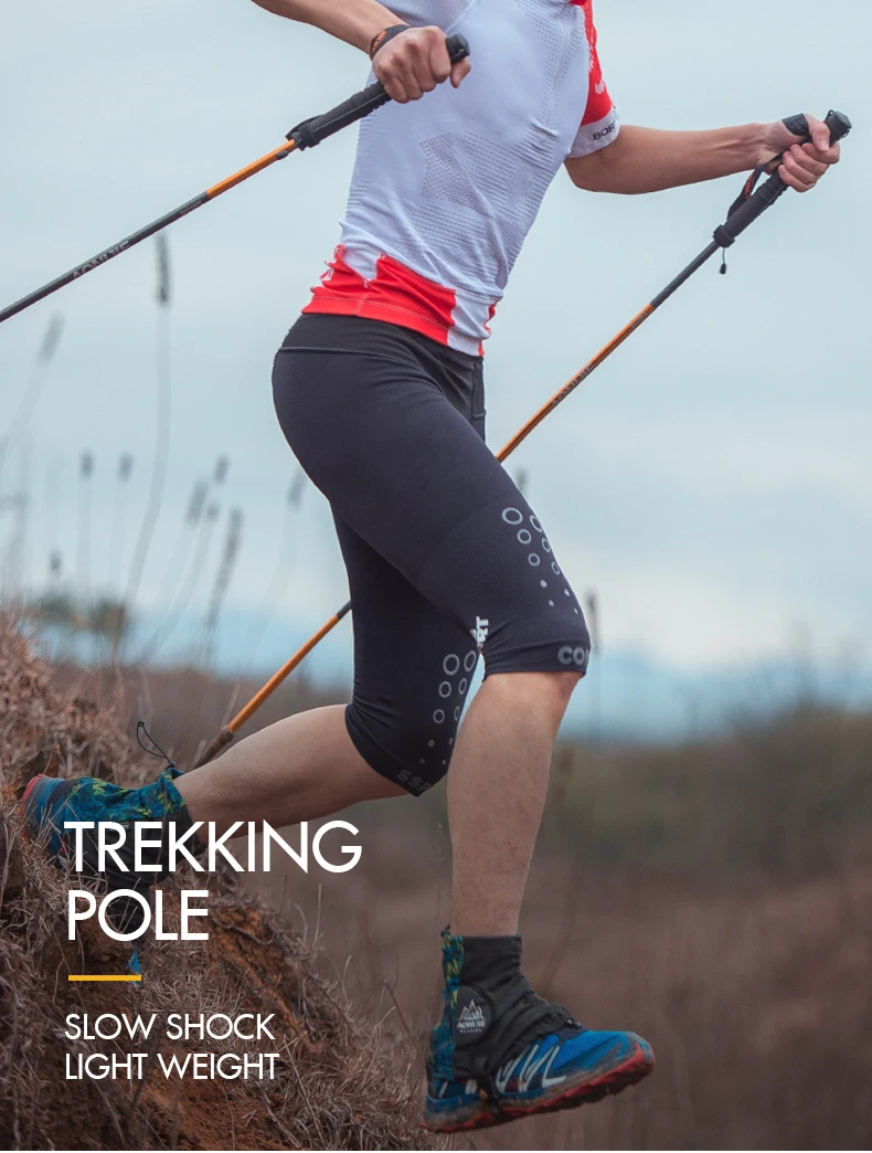 Correndo a pé Vara de Fibra de Carbono Aonijie M-pólo Dobrável Ultraleve Quick Lock Pólos Trekking Caminhadas Pole E4102 Corrida Mod. 1261796 2 High Quality Esporte e Lazer