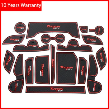 

For Hyundai Tucson 2019 Door Slot Pad Mat 3D Rubber Mat Interior Cup Cushion Groove Mat Lnterior Anti Slip Car Styling