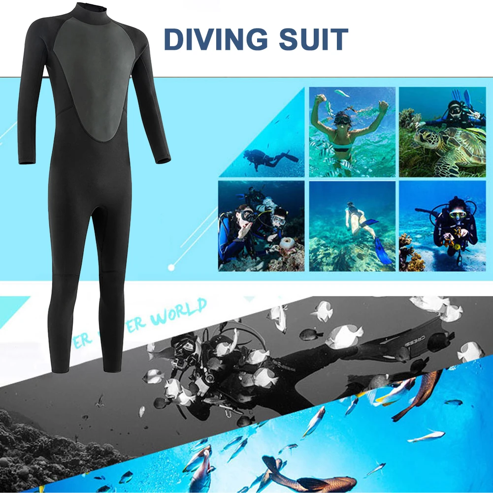 Summer Men Wetsuit Full Bodysuit 3mm Round Neck Diving Suit Stretchy Swimming Surfing Snorkeling Kayaking Sports Clothing diving suits