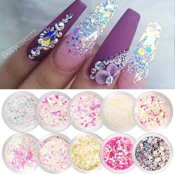 

1 Box Nail Glitters Dazzling Flakies Sparkly Nail Decorations Irregular Sequins Nail Art Accessories for Manicuring DIY